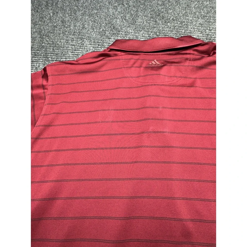 Oklahoma Sooners Shirt Mens‎ XL Red Striped NCAA Football Adidas ClimaCool Polo